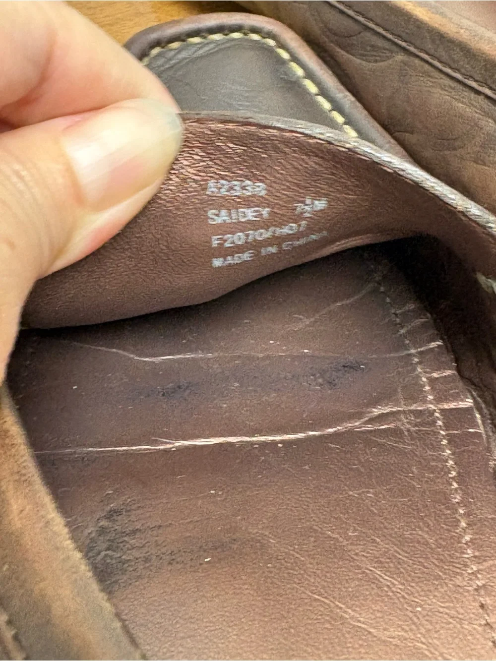 Coach Brown Leather Driving Loafers with Brass Buckle *Flaw